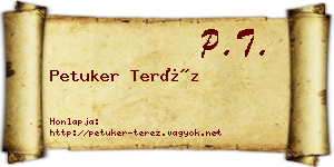 Petuker Teréz névjegykártya